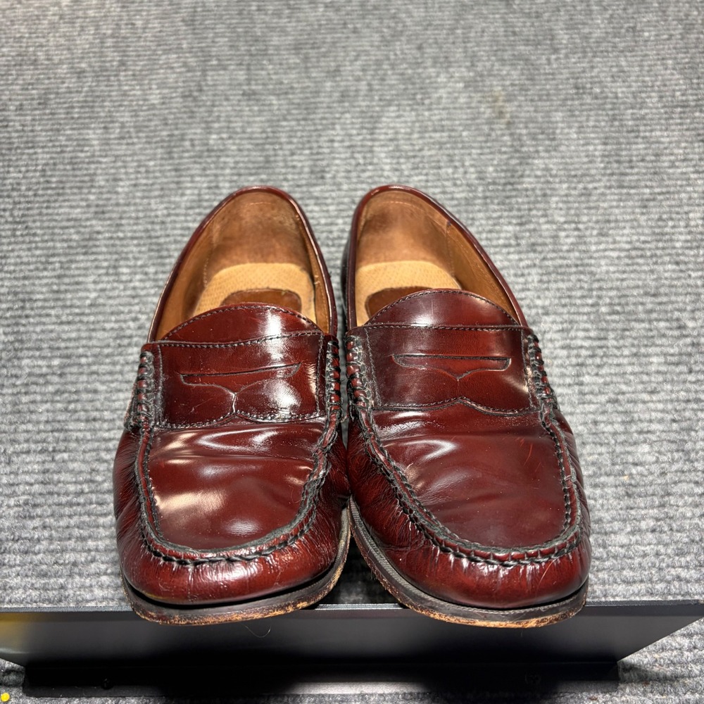 Johnston & Murphy Mens Burgundy Leather Penny Loafers 20-6283 Size 10M D14 - Picture 4 of 8